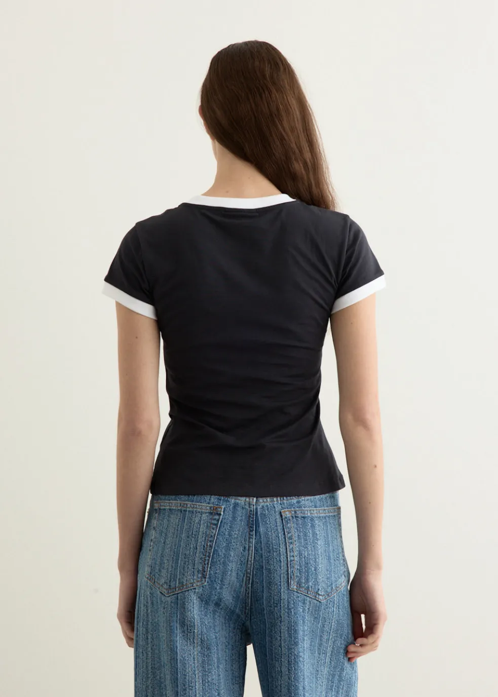 Basic Cotton Jersey Bear Fitted T-shirt