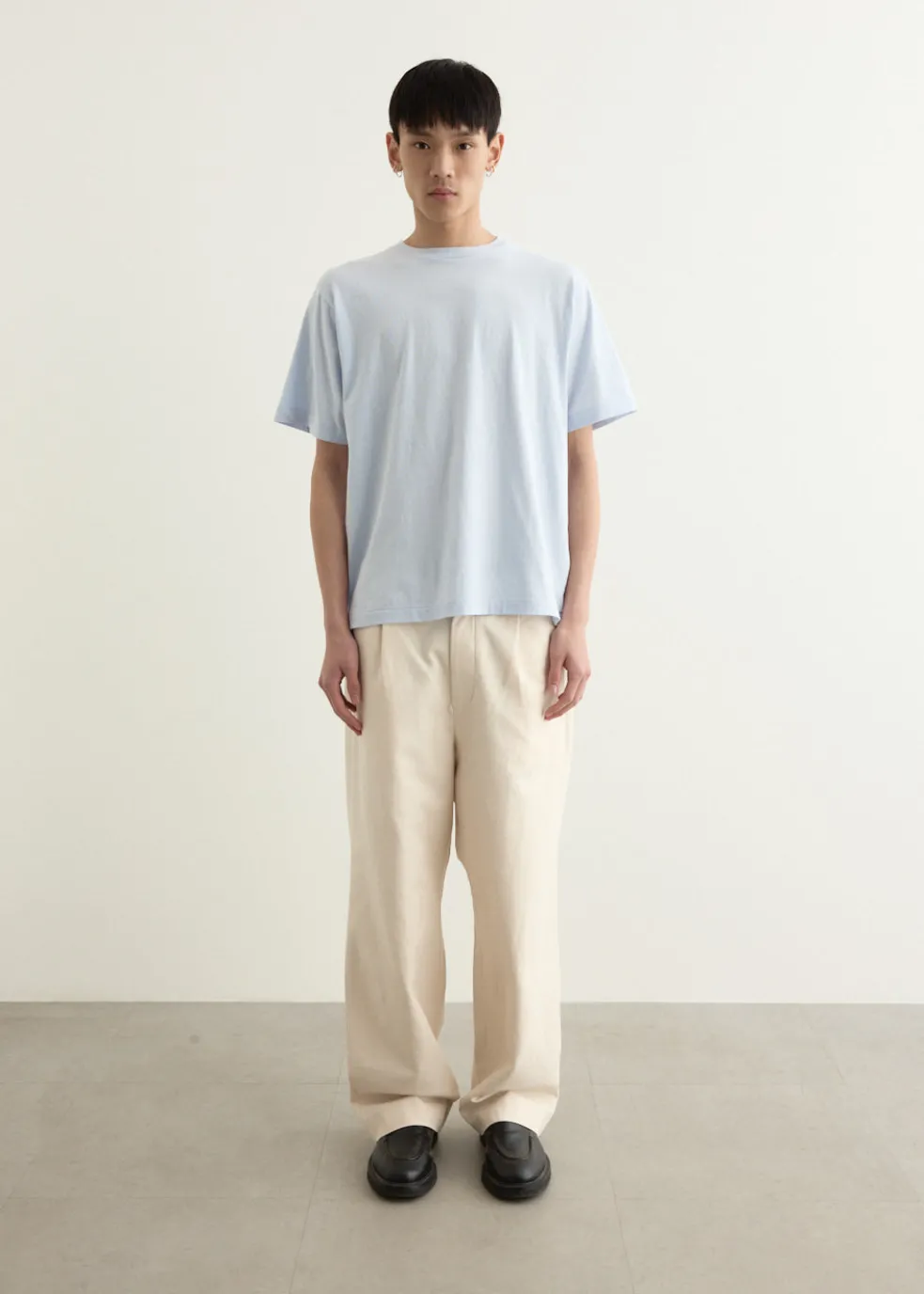 Chino Tuck Straight Cotton Duck Pants