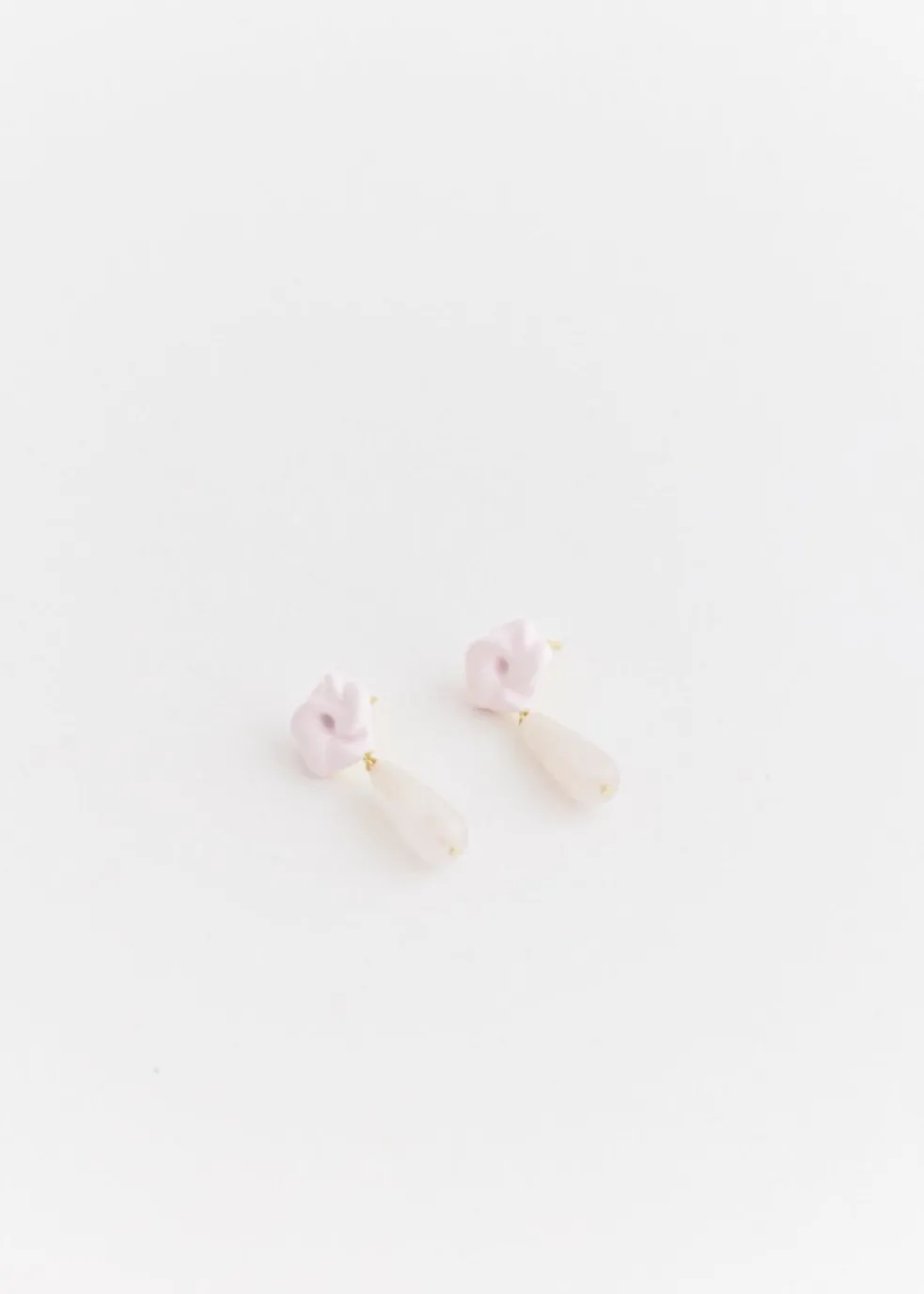E01 Earrings With Rose Quartz Beads