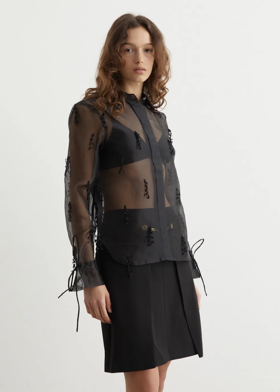 Fringed Organza Shirt