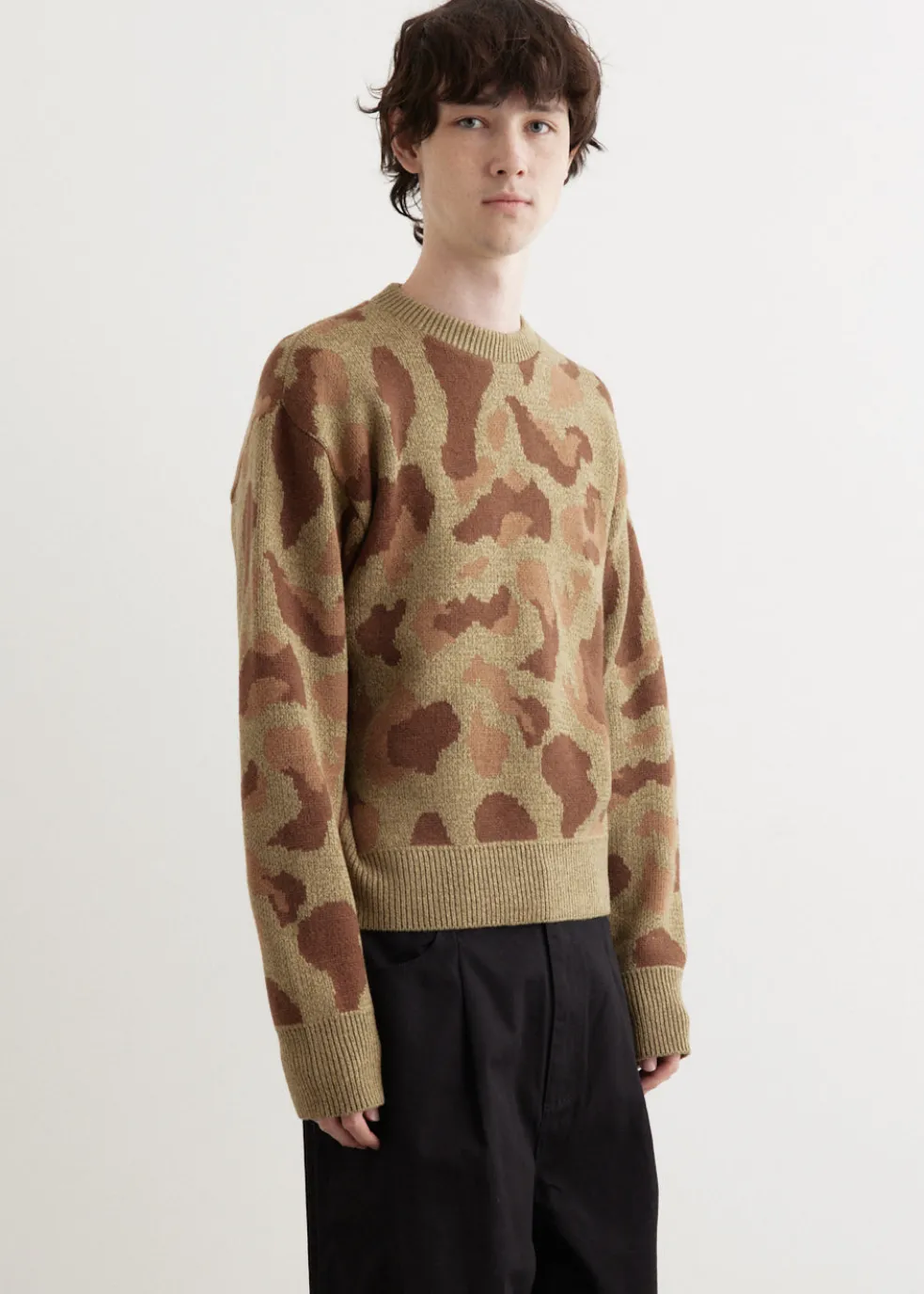 5G Camo Knit Vintage Crew Sweater