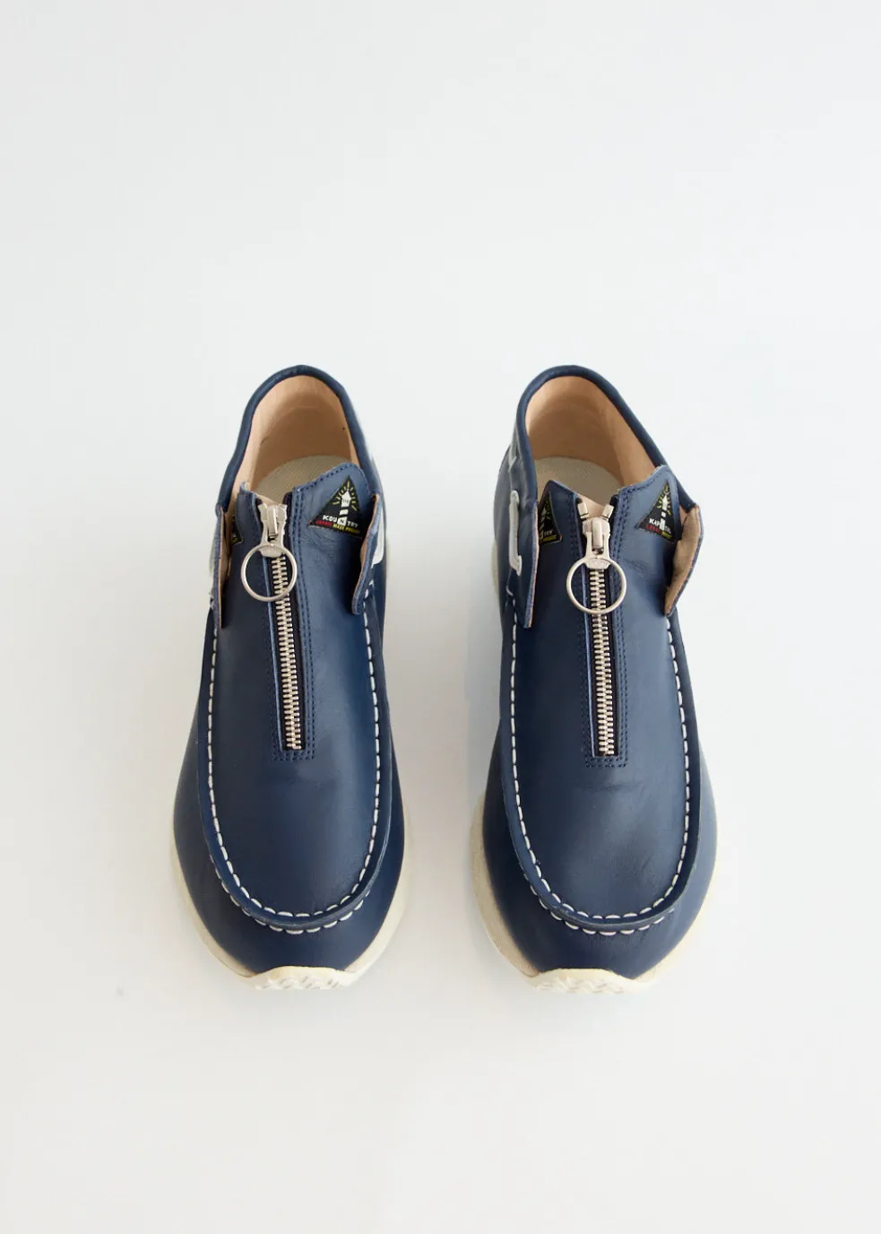 Leather Zip Deck Sneakers