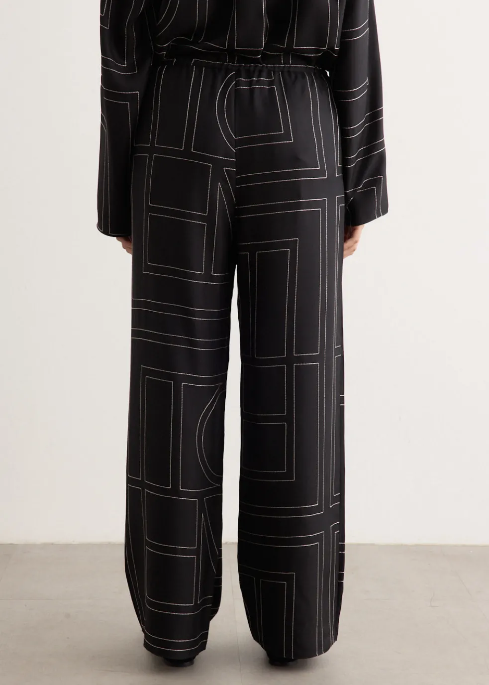 Monogram Silk Pj Bottoms