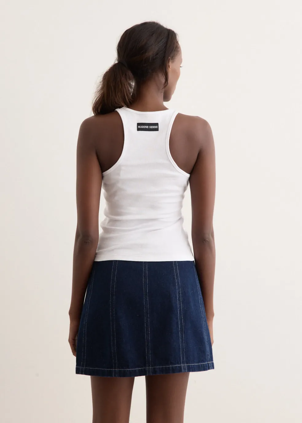 Moon Logo Ribbed Jersey Tank Top