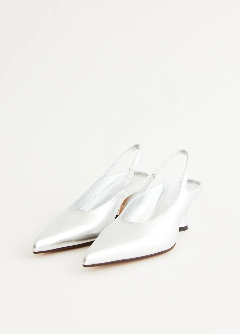 Silver Heeled Slingbacks