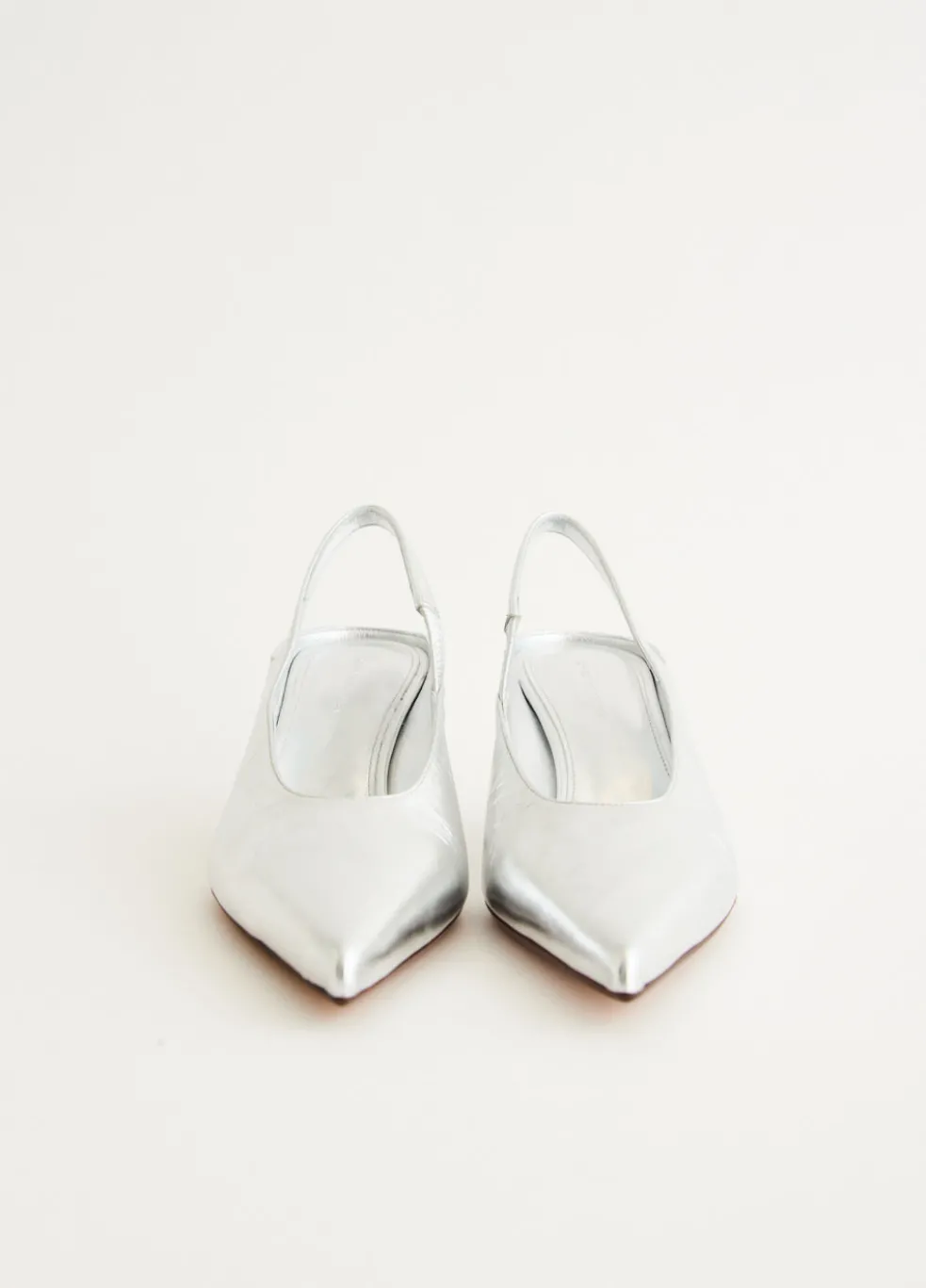 Silver Heeled Slingbacks
