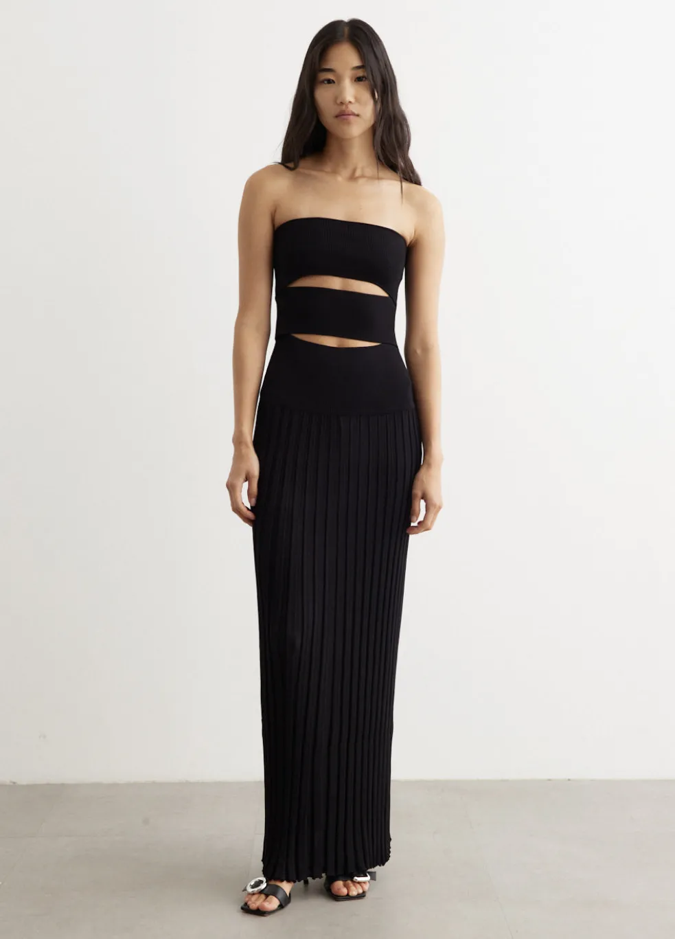 Slashed Strapless Dress