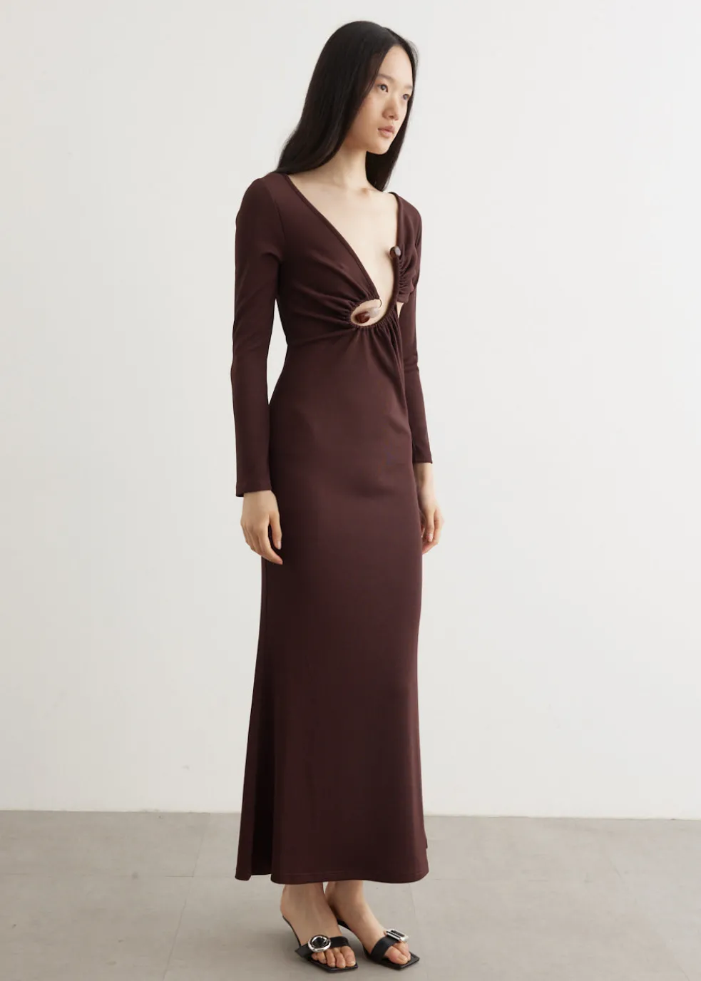 Spiral Crystal Long Sleeve Dress