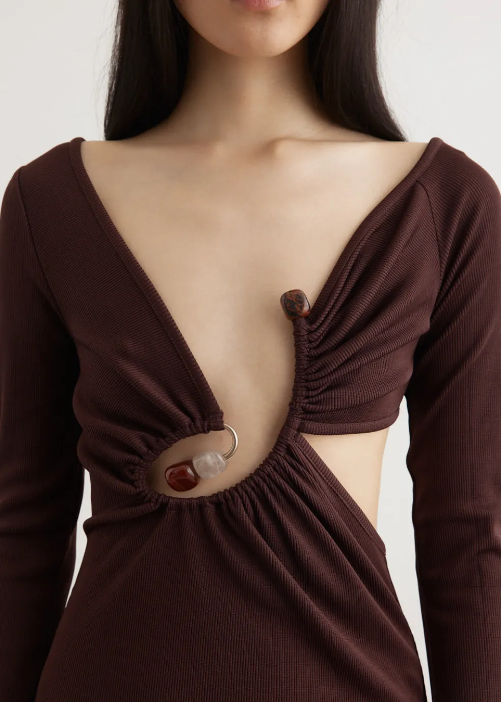 Spiral Crystal Long Sleeve Dress