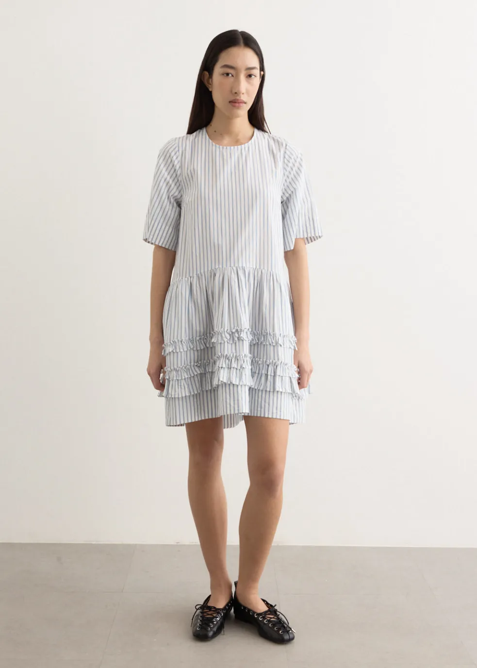 Stripe Cotton Mini Dress