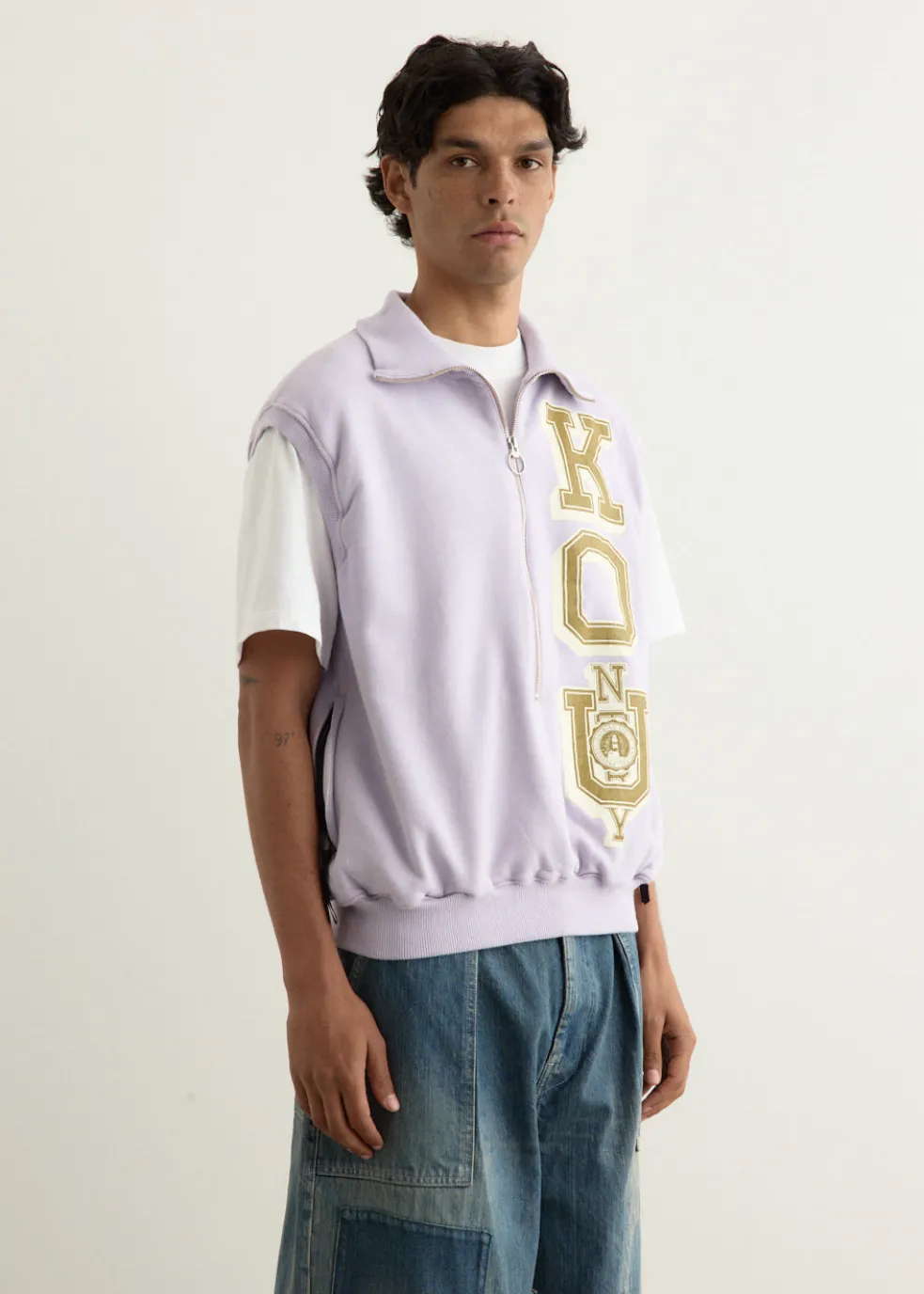 30/-SWT Knit Half Zip Vest (KO.U)