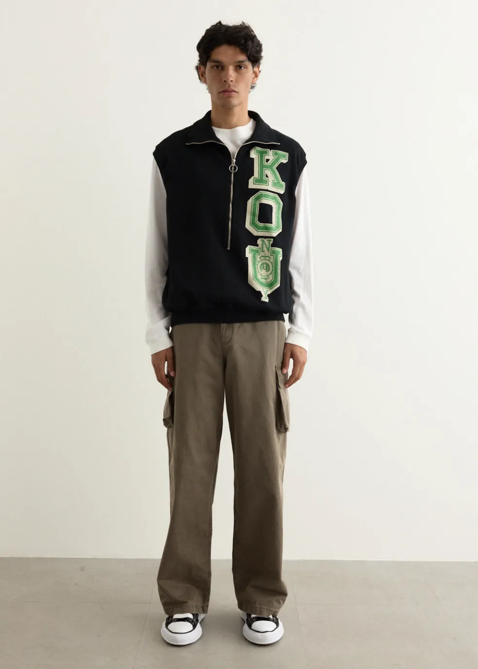 30/-SWT Knit Half Zip Vest (KO.U)